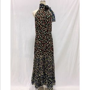 RIXO Eleanor Floral Tie-Neck Dress Size XL